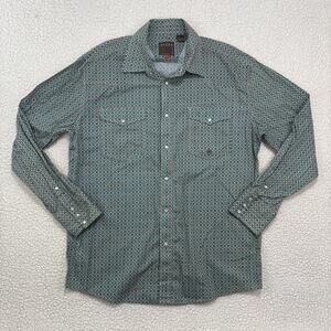 Roper Pearl Snap Western Shirt Mens L Southwest Rodeo Aztec Medallion Cowboy